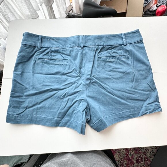 Loft Womens Shorts 18 Riviera Chino Solid Blue Preppy Nautical - Picture 8 of 9